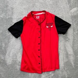 Chicago Bulls Jersey Womens Large Red NBA Basketball Cotton Michael Jordan